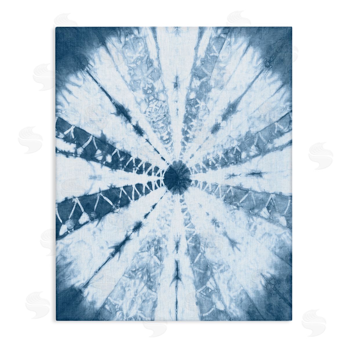 Blue Tie Dye Sunburst Canvas Wall Art, Home Decor by Jason Johnson