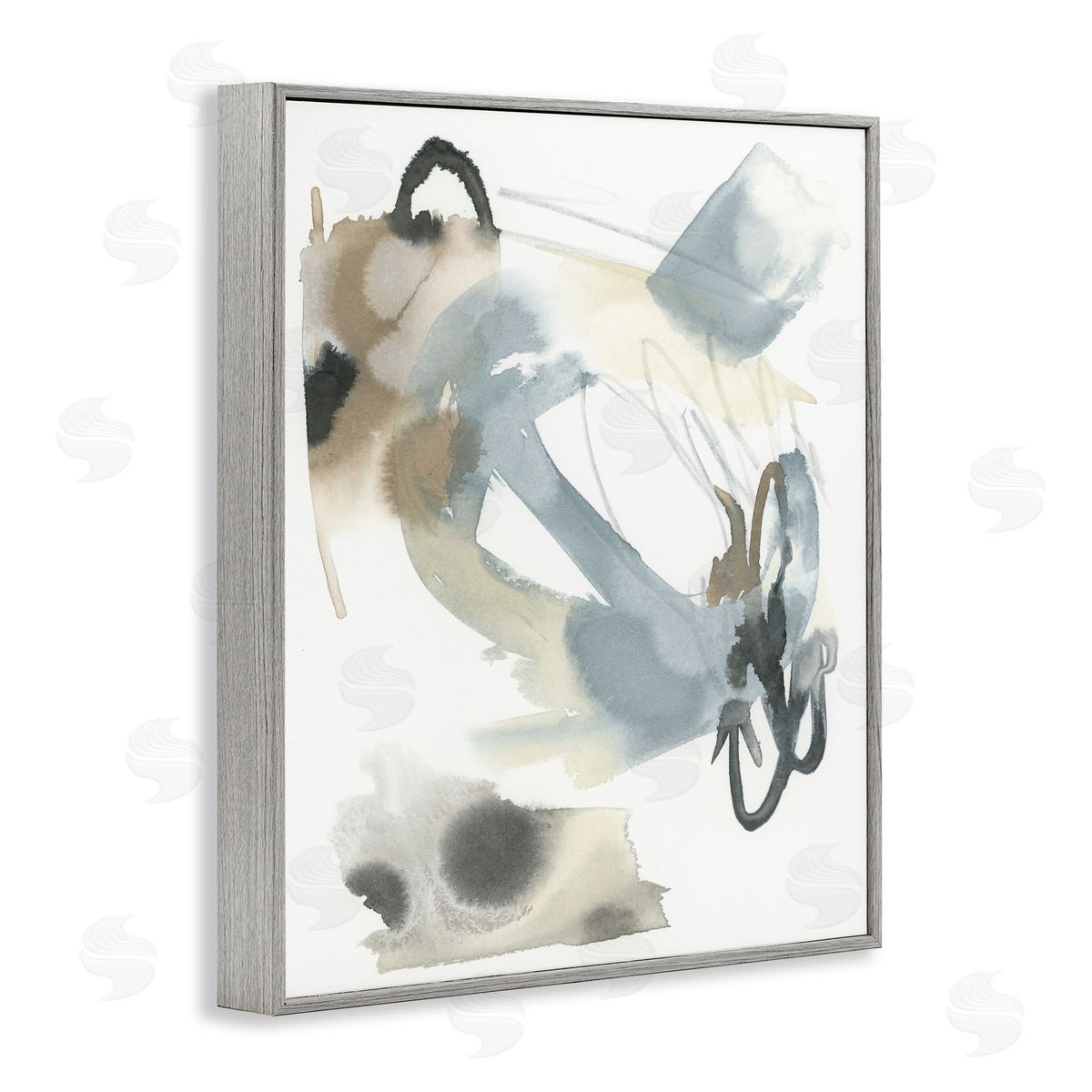 Modern Neutral Watercolor Grey Frame Print Wall Art, Home Decor by June Erica Vess