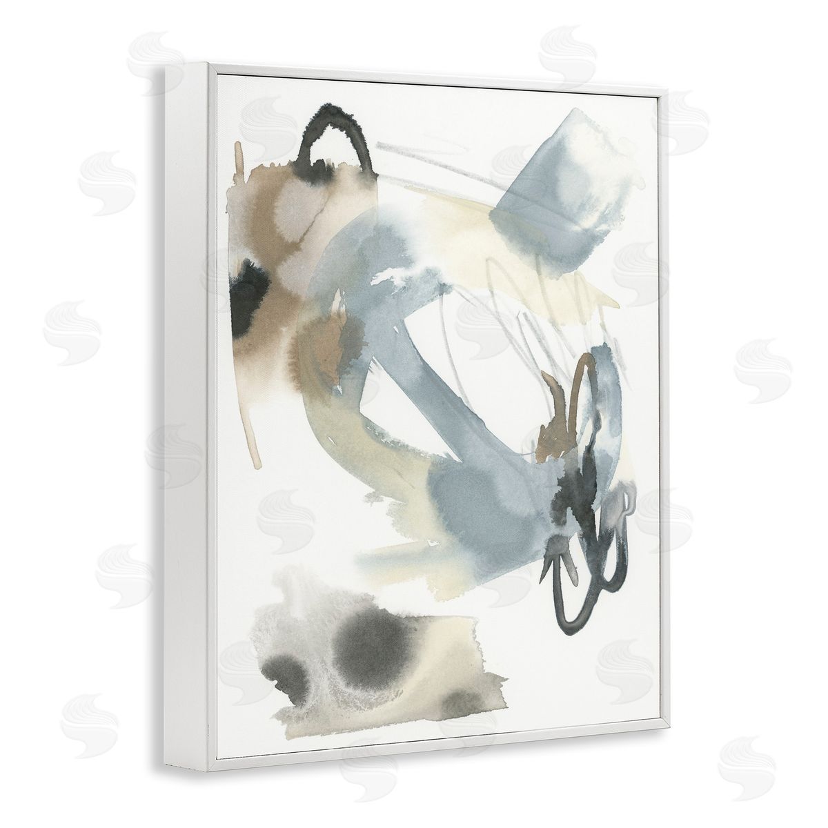 Modern Neutral Watercolor White Frame Print Wall Art, Home Decor by June Erica Vess