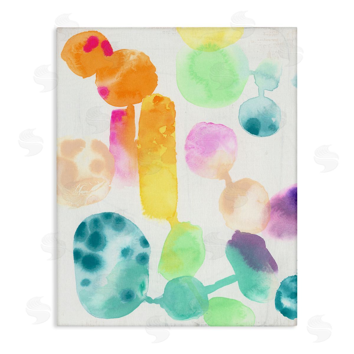 Rainbow Watercolor Pattern Canvas Wall Art, Home Decor by June Erica Vess