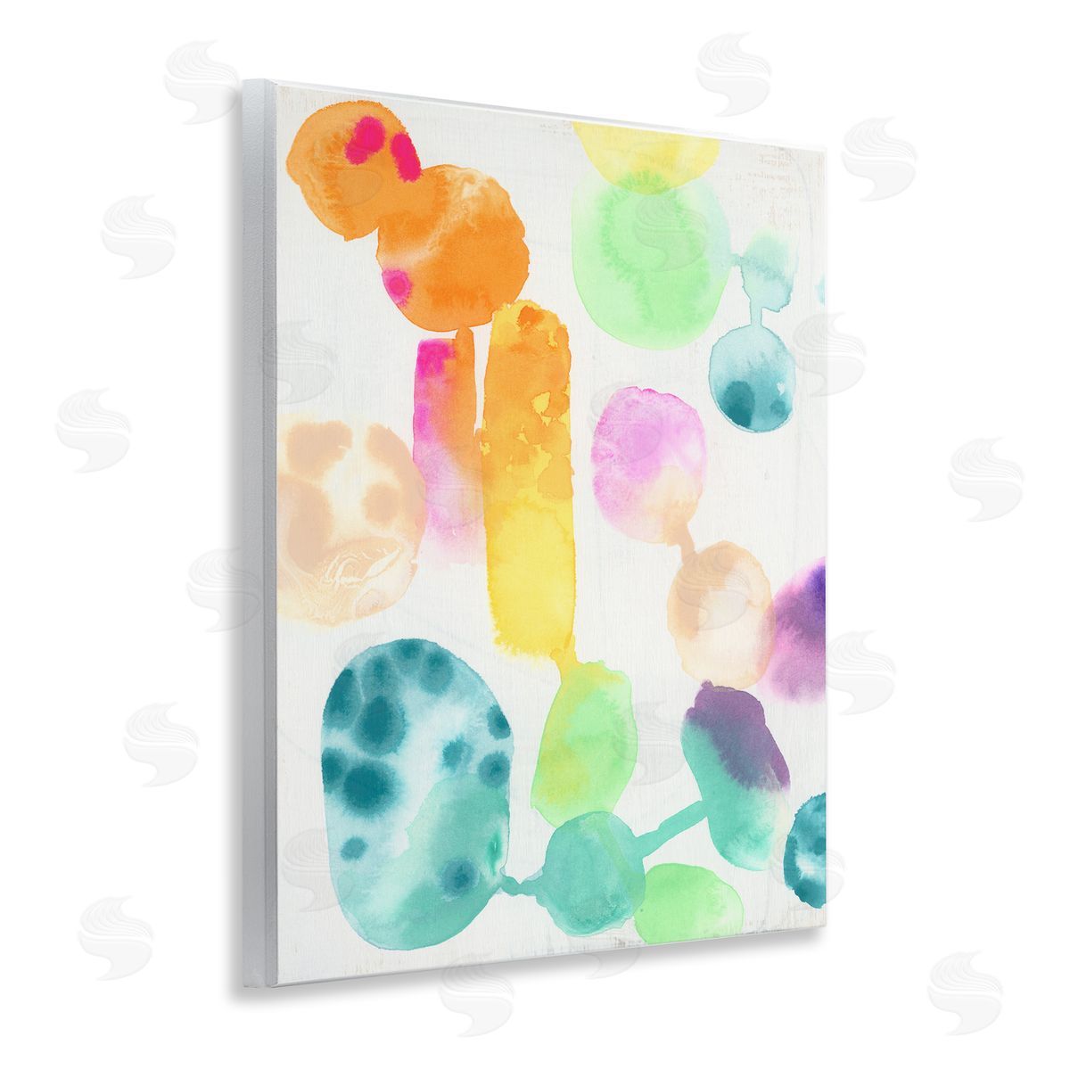 Rainbow Watercolor Pattern Wood Plaque Wall Art, Home Decor by June Erica Vess