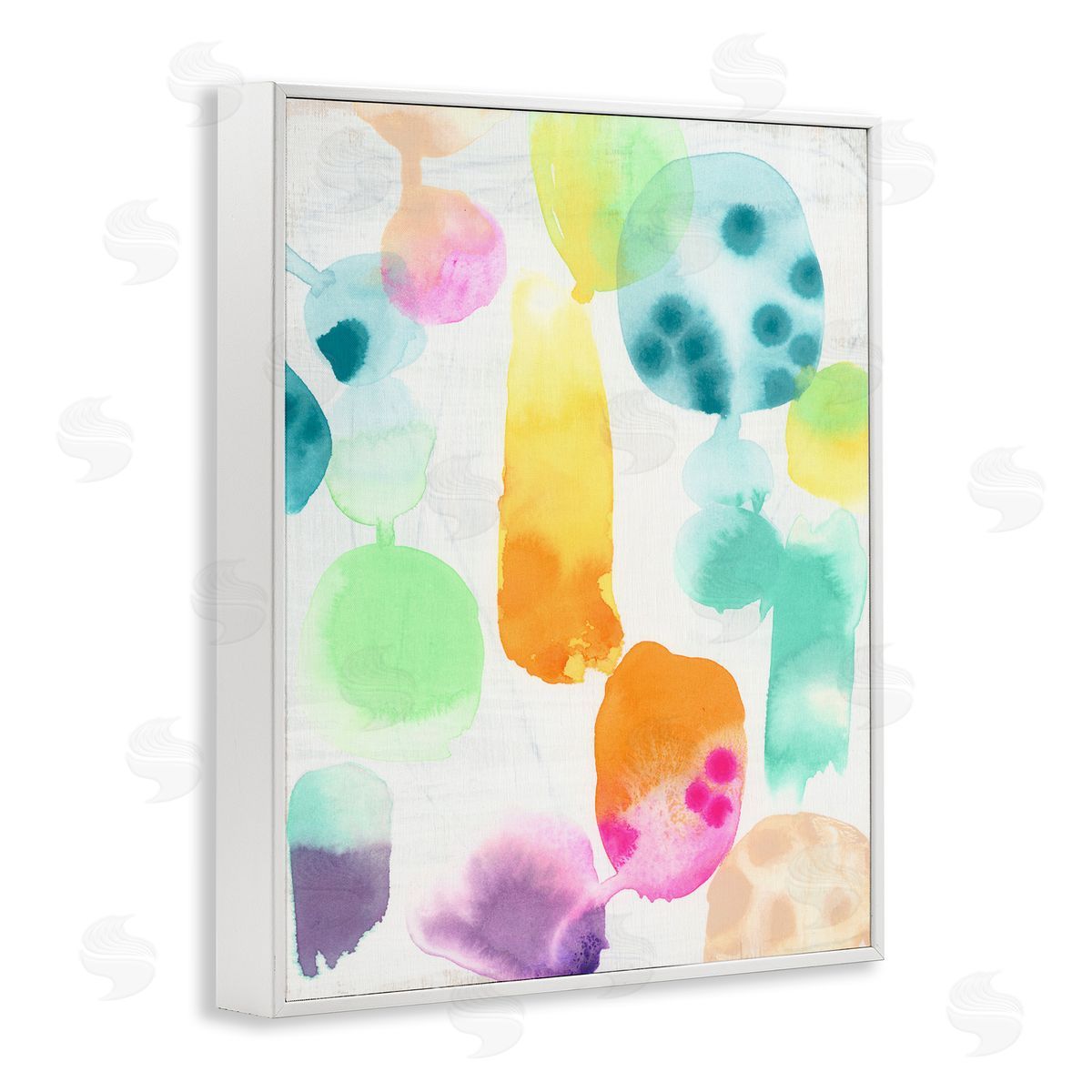Pastel Watercolor Pattern White Frame Print Wall Art, Home Decor by June Erica Vess