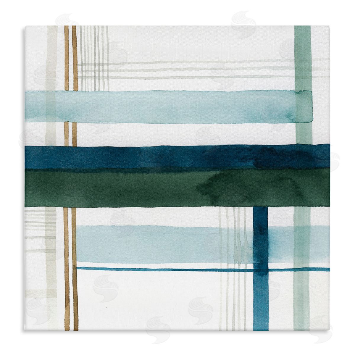 Woven Green Hue Pattern Canvas Wall Art, Home Decor by Grace Popp