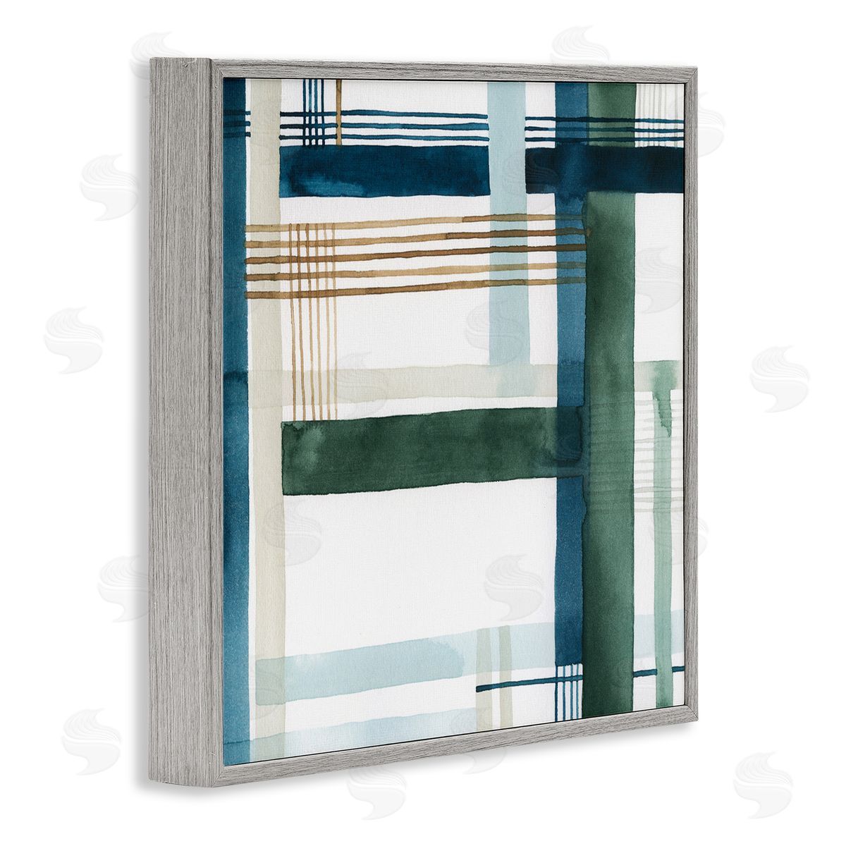 Modern Woven Pattern Grey Frame Print Wall Art, Home Decor by Grace Popp