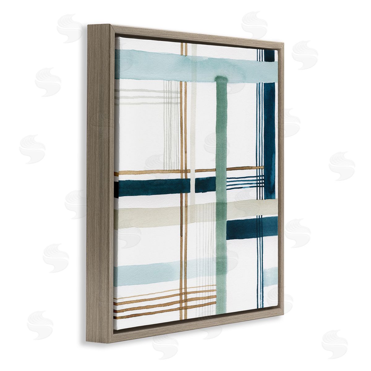Soft Woven Pattern Brown Floating Frame Canvas Wall Art, Home Decor by Grace Popp