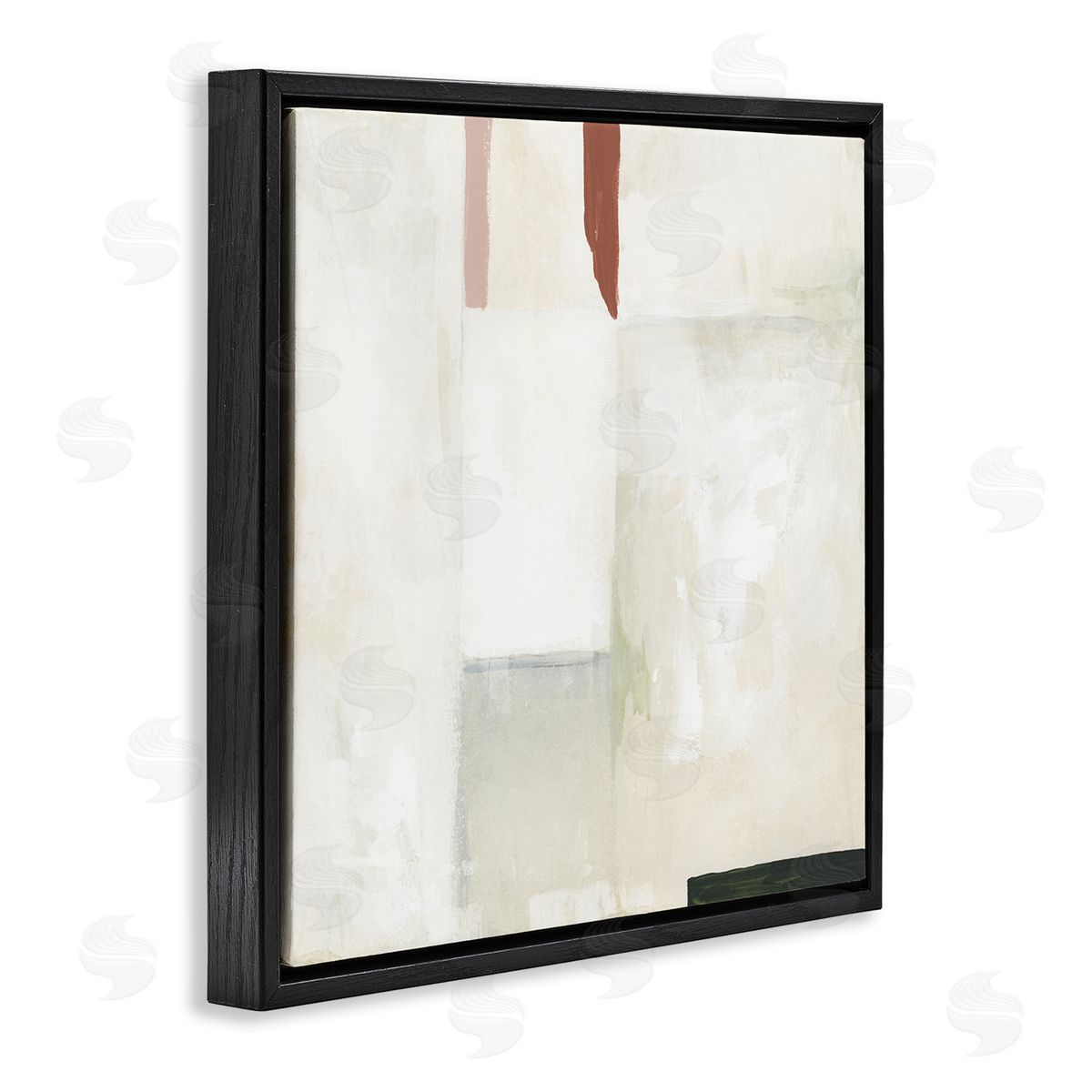 Neutral Abstract Simplicity Black Floating Frame Canvas Wall Art, Home Decor by June Erica Vess