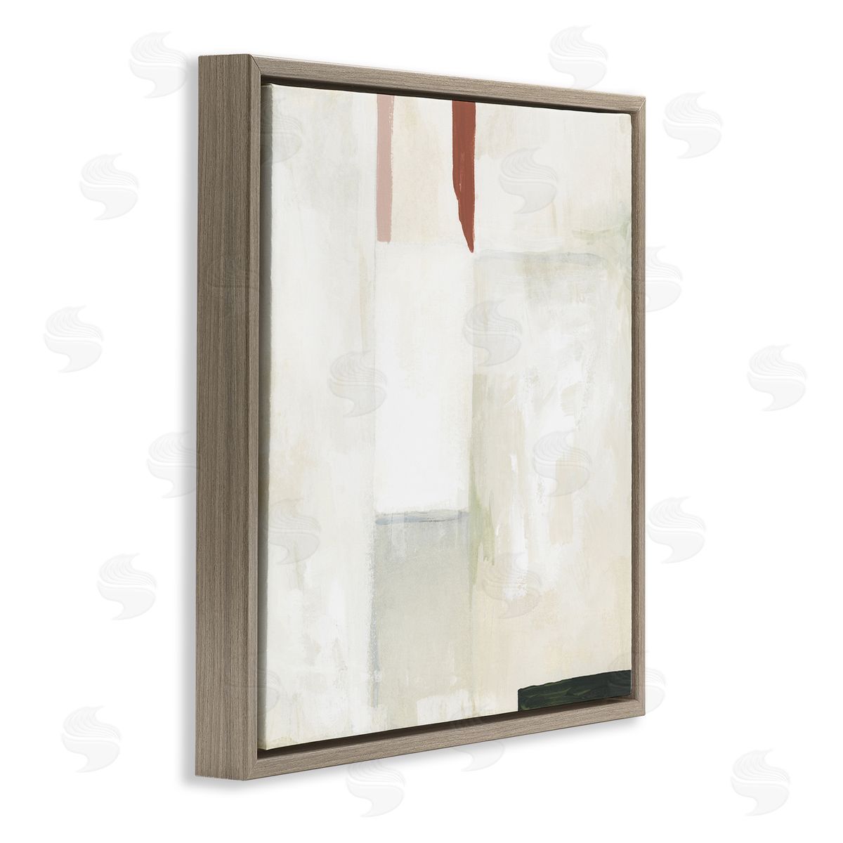 Neutral Abstract Simplicity Brown Floating Frame Canvas Wall Art, Home Decor by June Erica Vess
