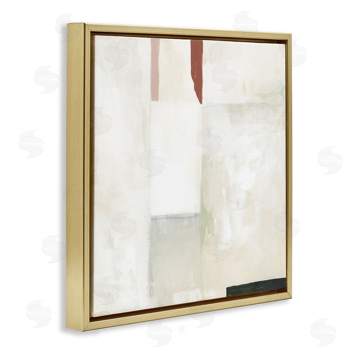 Neutral Abstract Simplicity Gold Floating Frame Canvas Wall Art, Home Decor by June Erica Vess