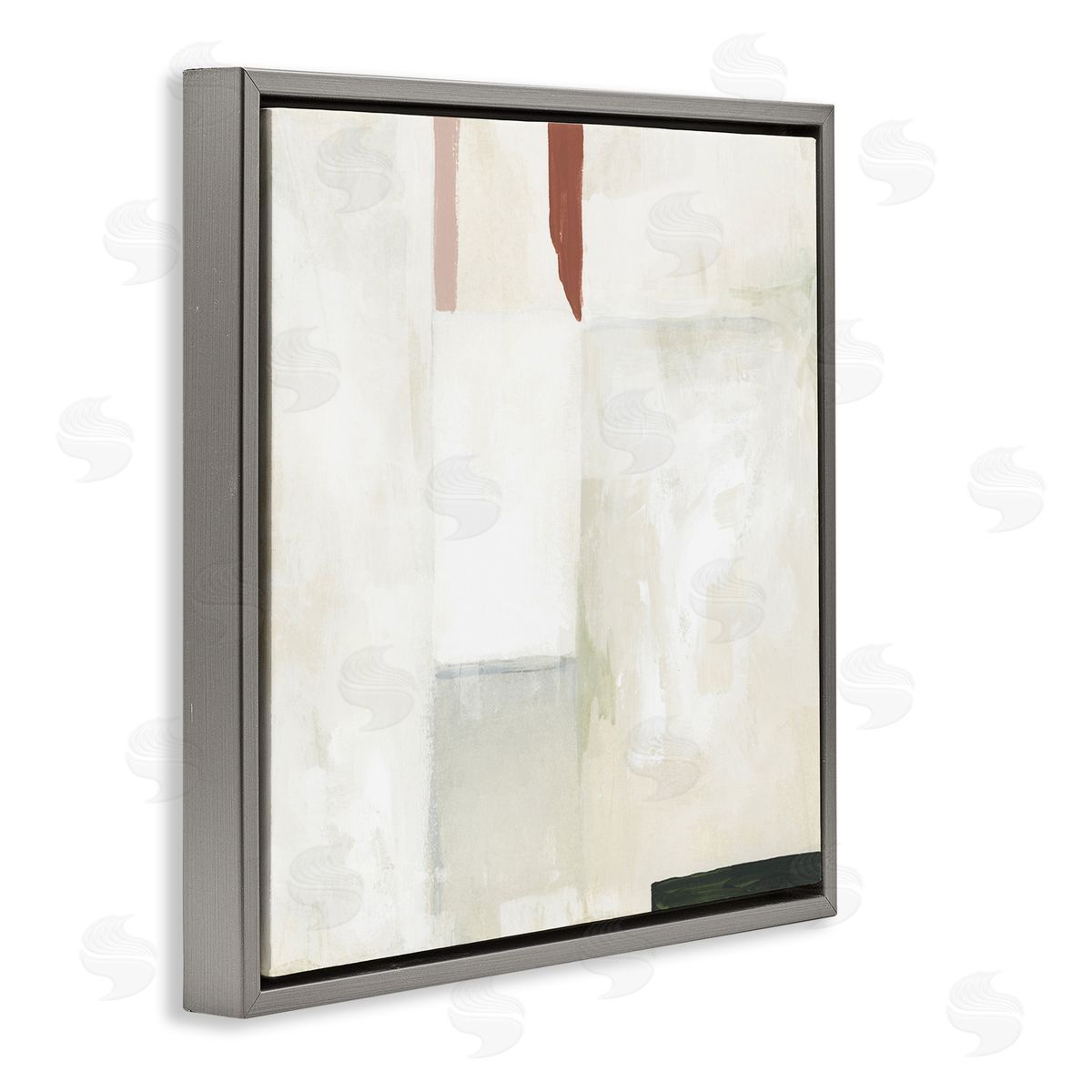 Neutral Abstract Simplicity Grey Floating Frame Canvas Wall Art, Home Decor by June Erica Vess
