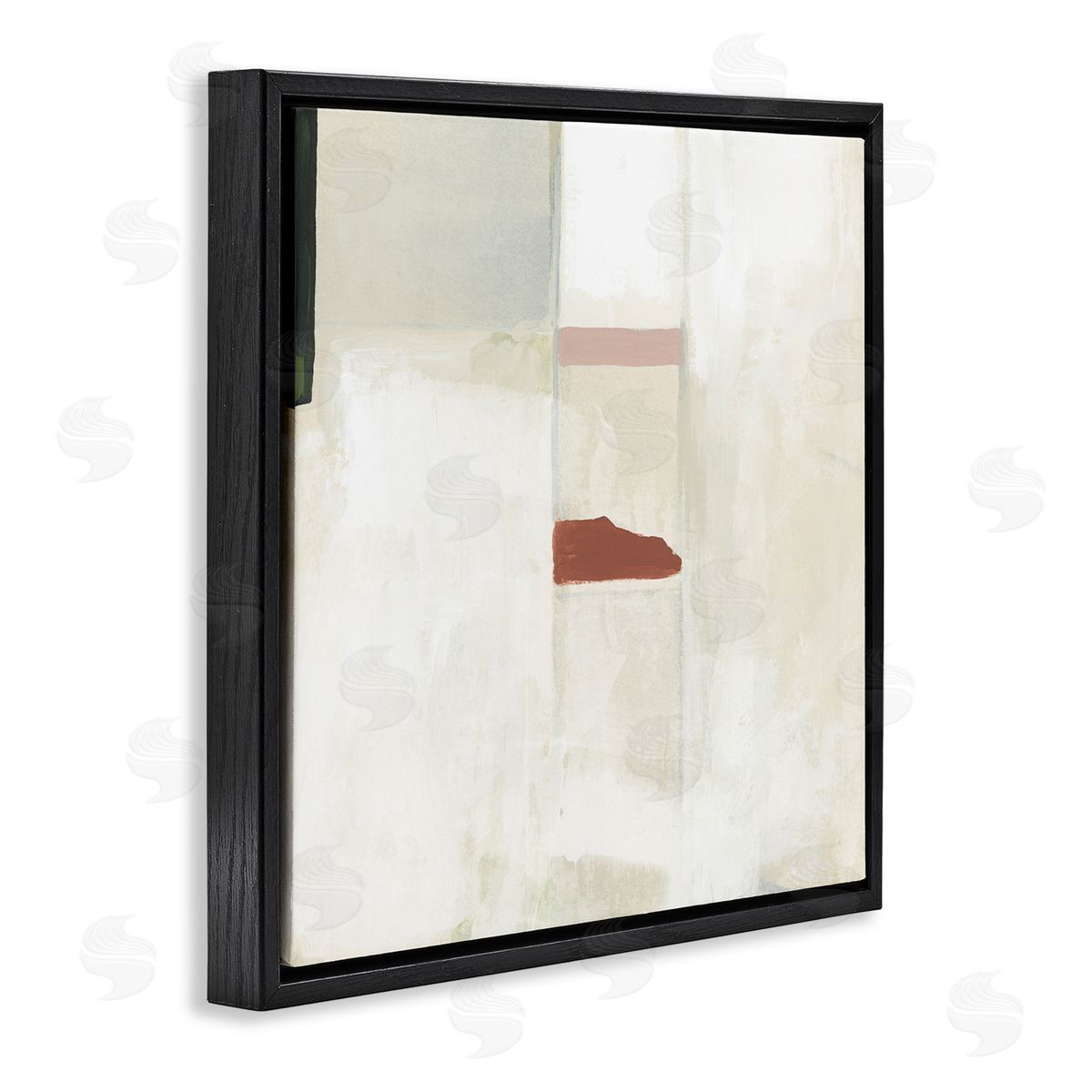 Abstract with Terracotta Accent Black Floating Frame Canvas Wall Art, Home Decor by June Erica Vess