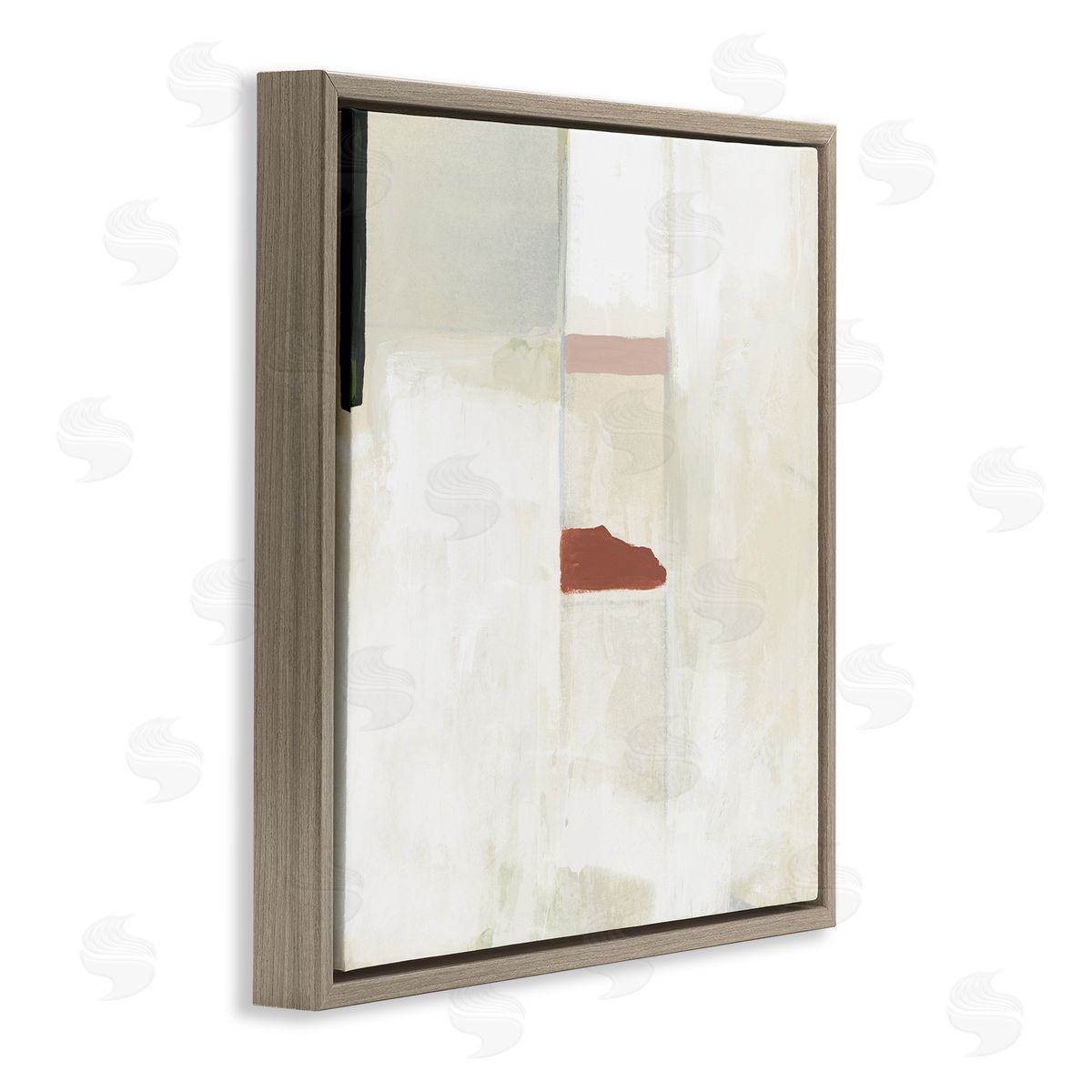 Abstract with Terracotta Accent Brown Floating Frame Canvas Wall Art, Home Decor by June Erica Vess