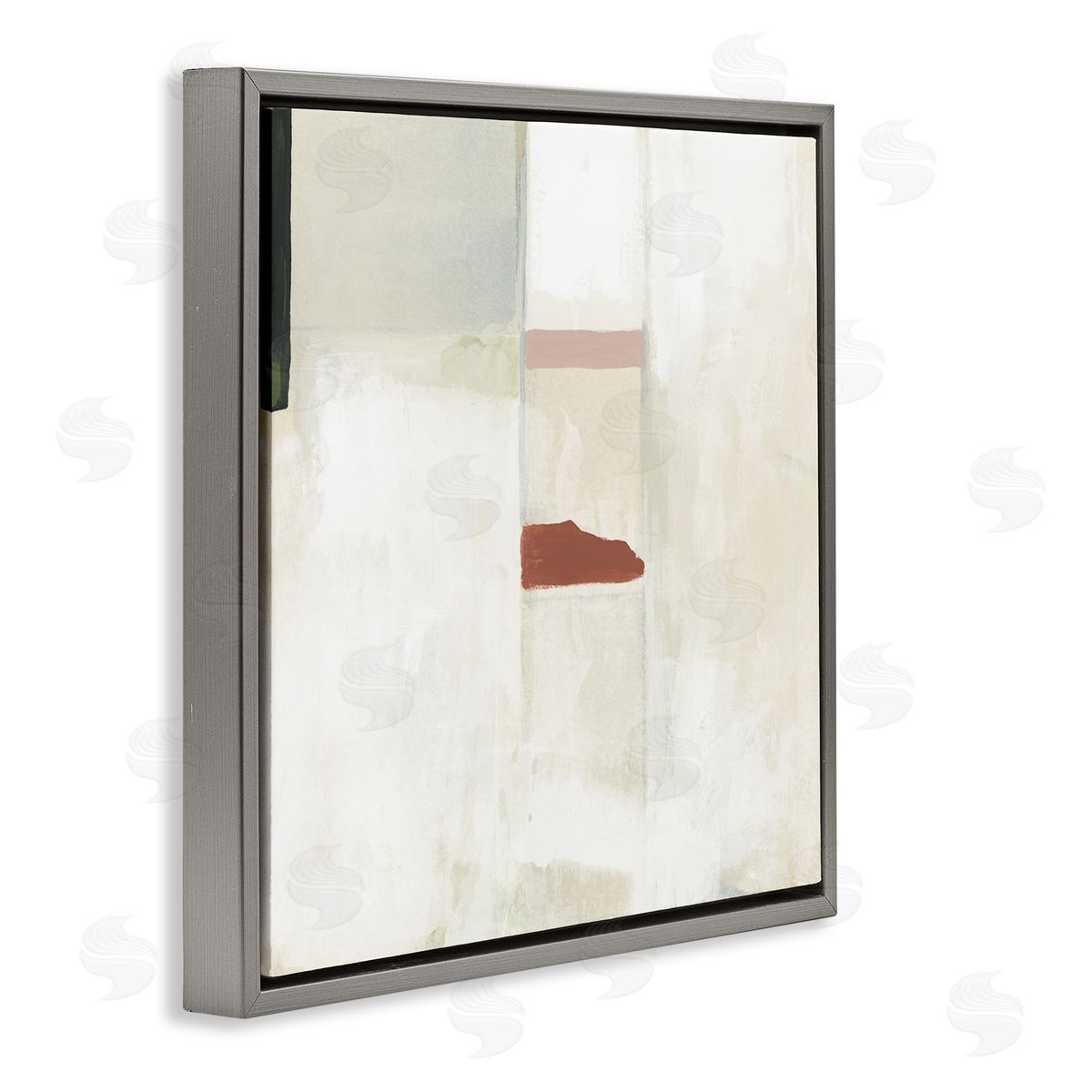Abstract with Terracotta Accent Grey Floating Frame Canvas Wall Art, Home Decor by June Erica Vess