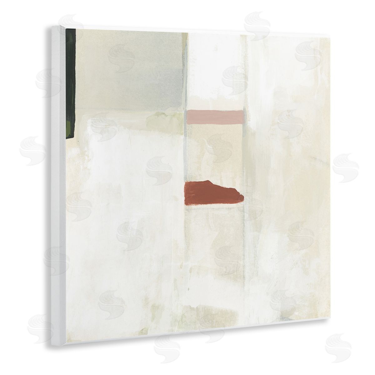 Abstract with Terracotta Accent Wood Plaque Wall Art, Home Decor by June Erica Vess