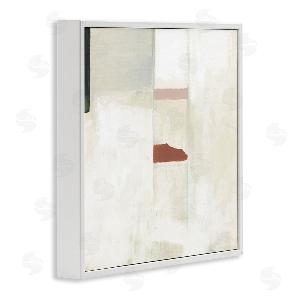 Abstract with Terracotta Accent White Frame Print Wall Art, Home Decor by June Erica Vess