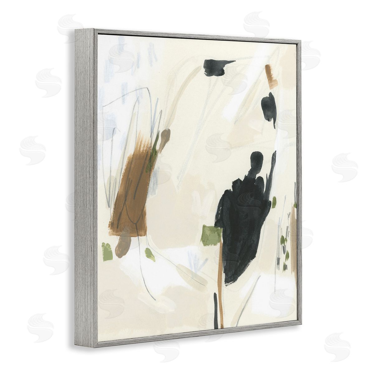 Subdued Neutral Abstract Grey Frame Print Wall Art, Home Decor by June Erica Vess