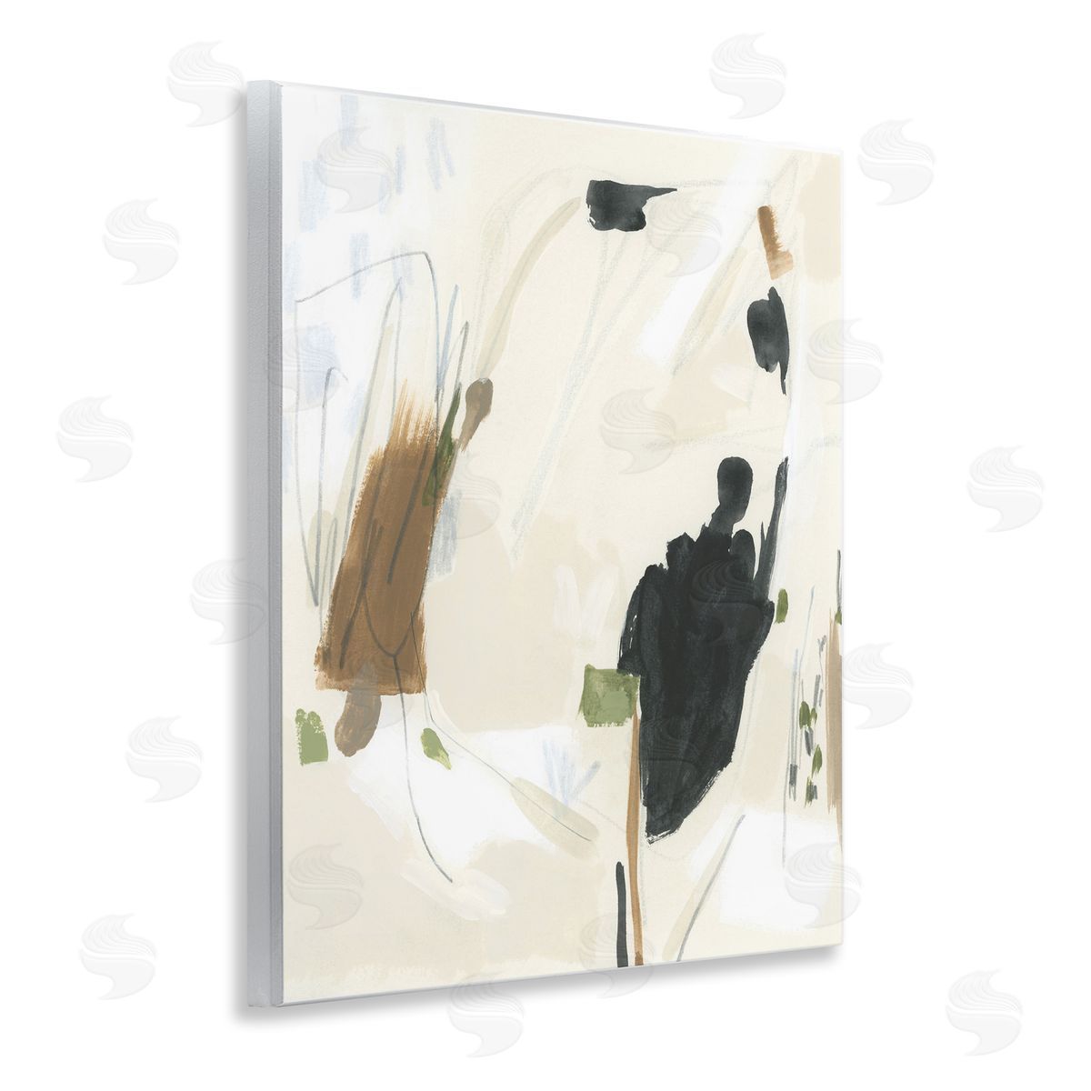Subdued Neutral Abstract Wood Plaque Wall Art, Home Decor by June Erica Vess