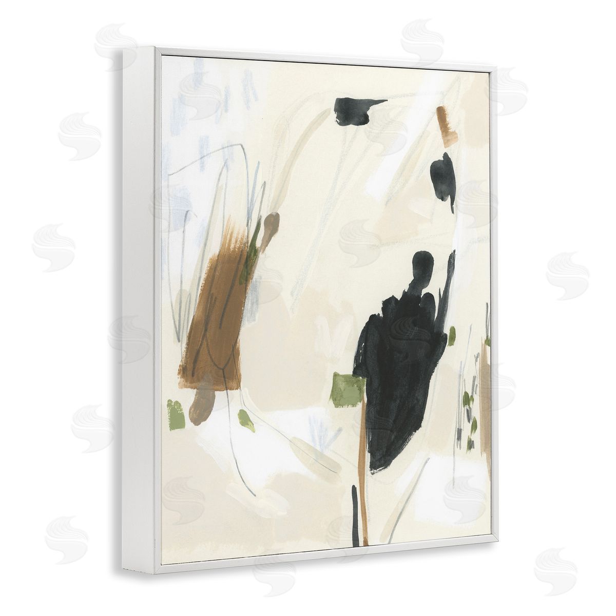 Subdued Neutral Abstract White Frame Print Wall Art, Home Decor by June Erica Vess