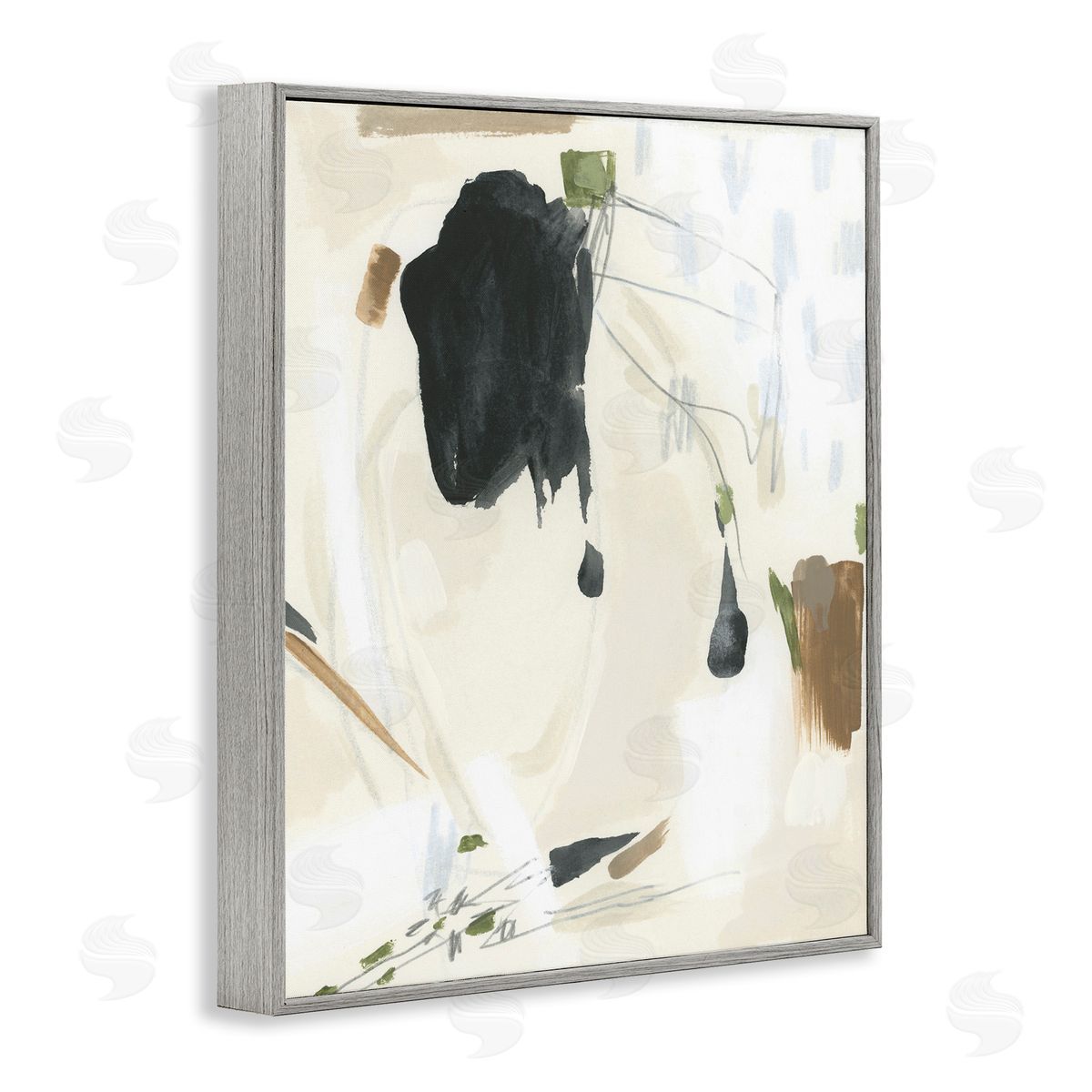 Subtle Abstract Painting Grey Frame Print Wall Art, Home Decor by June Erica Vess
