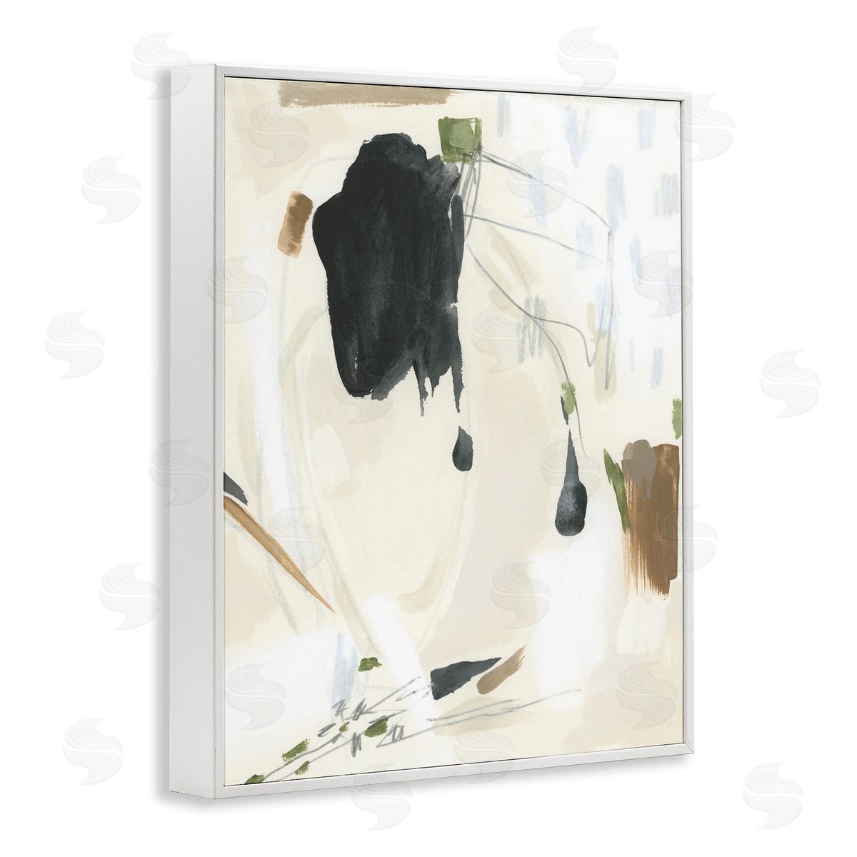 Subtle Abstract Painting White Frame Print Wall Art, Home Decor by June Erica Vess