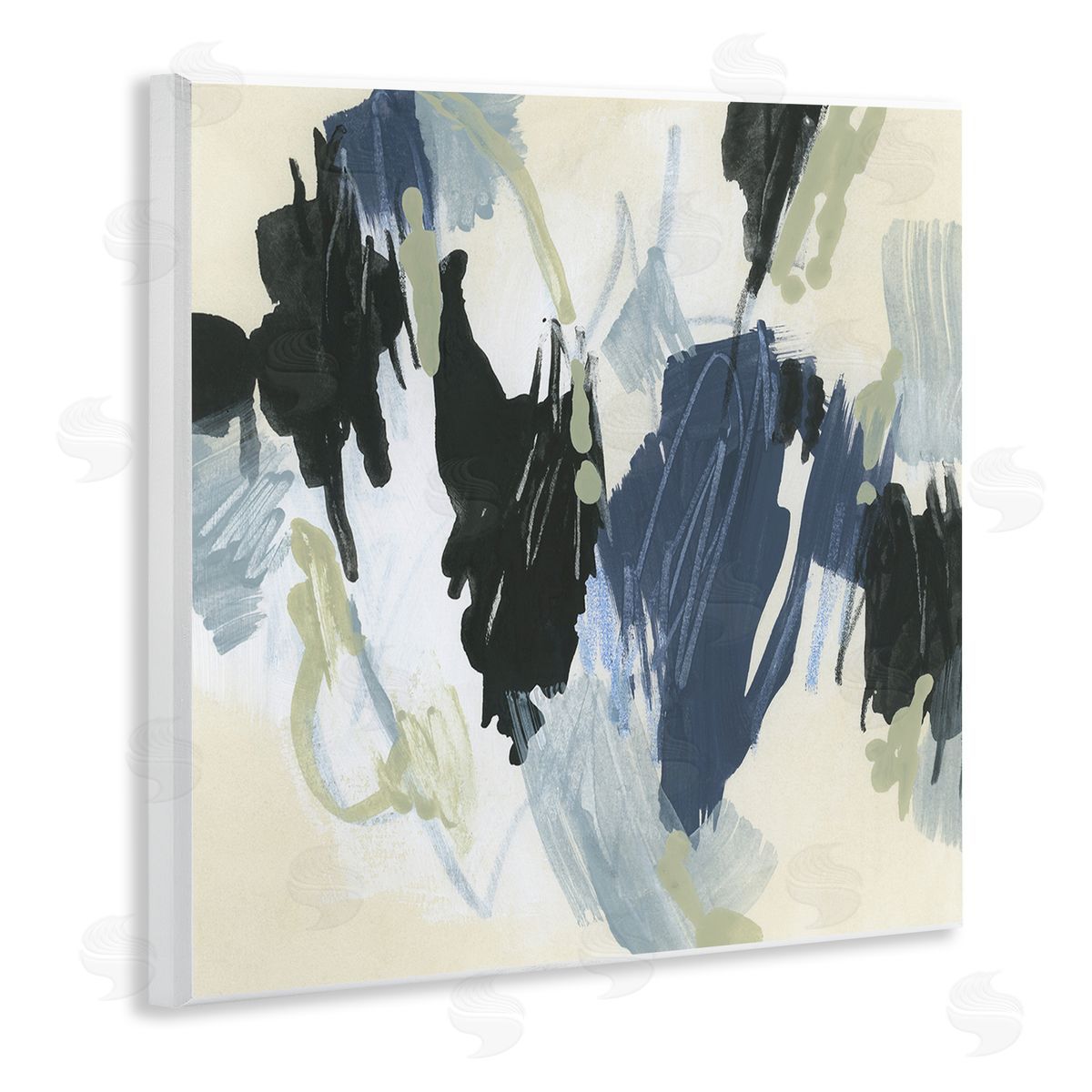 Blue and Neutral Abstraction Wood Plaque Wall Art, Home Decor by June Erica Vess