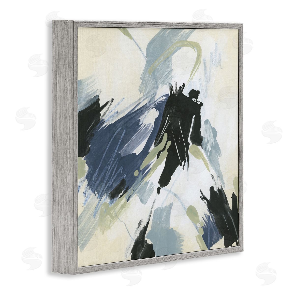 Dynamic Abstract Pattern Grey Frame Print Wall Art, Home Decor by June Erica Vess