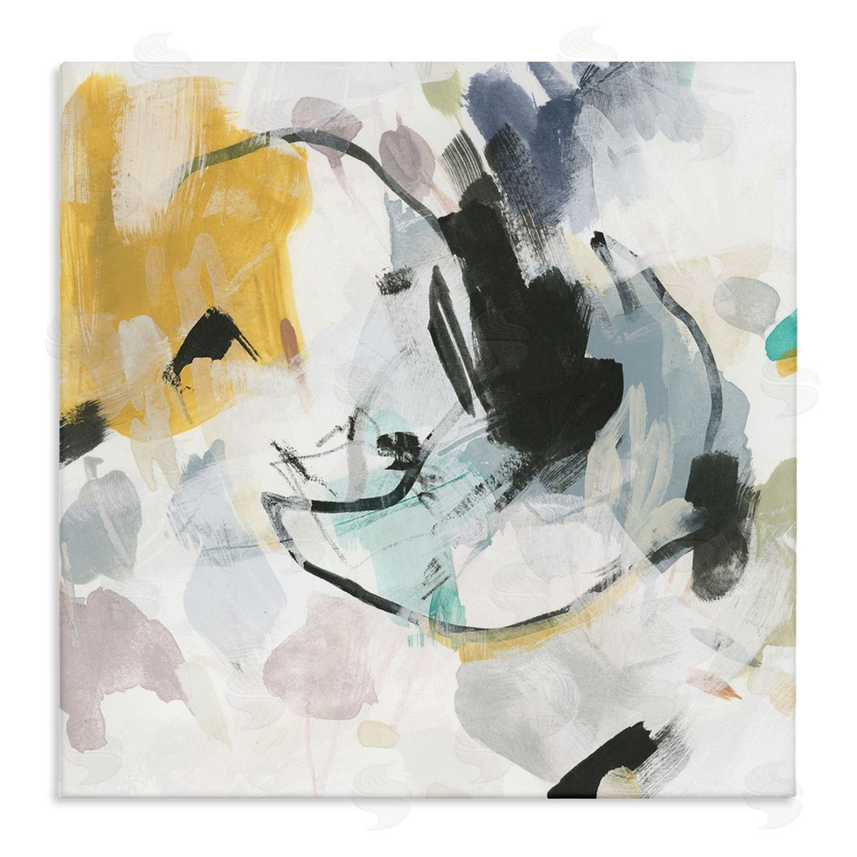 Yellow and Neutral Abstraction Canvas Wall Art, Home Decor by June Erica Vess