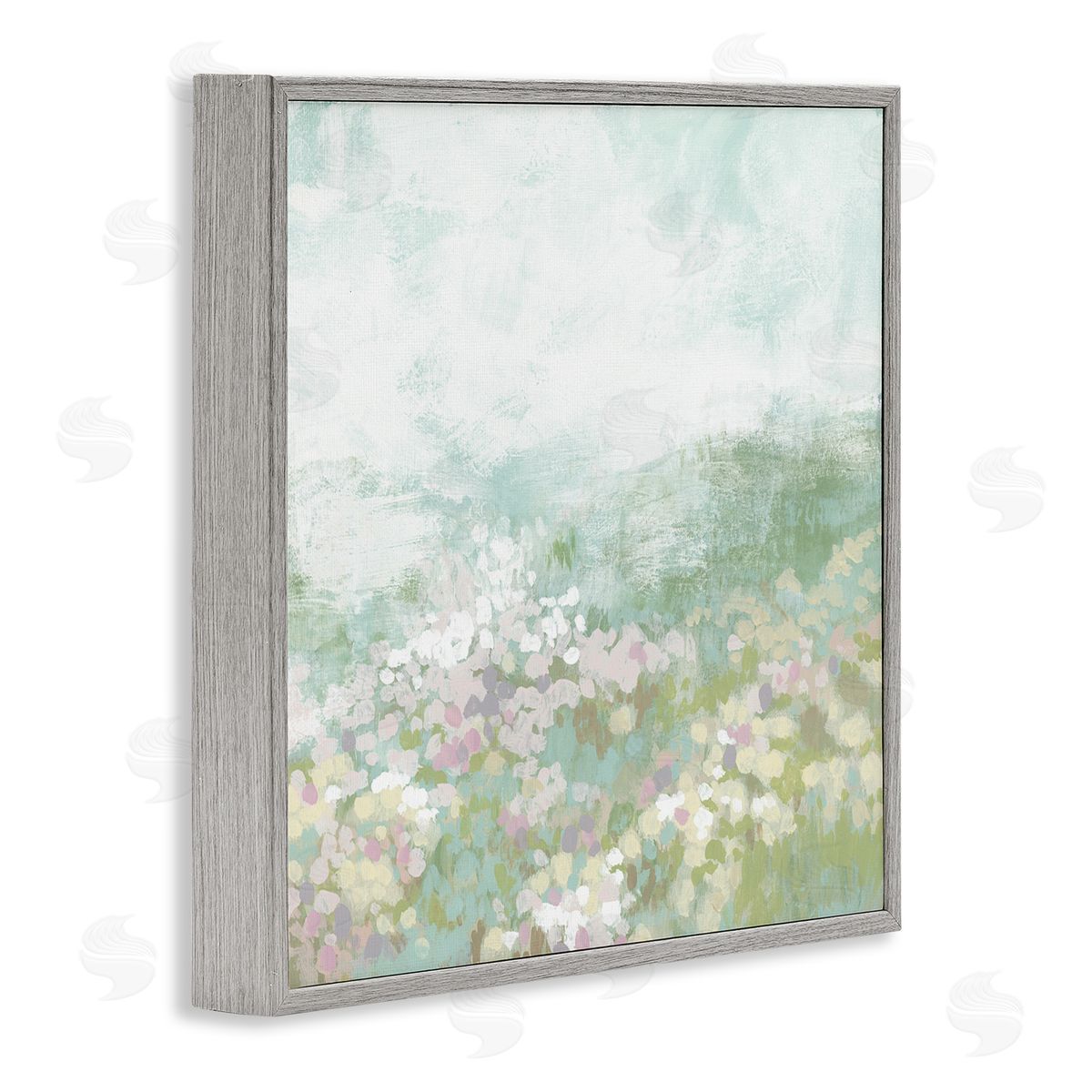 Rural Meadow Impression Grey Frame Print Wall Art, Home Decor by June Erica Vess
