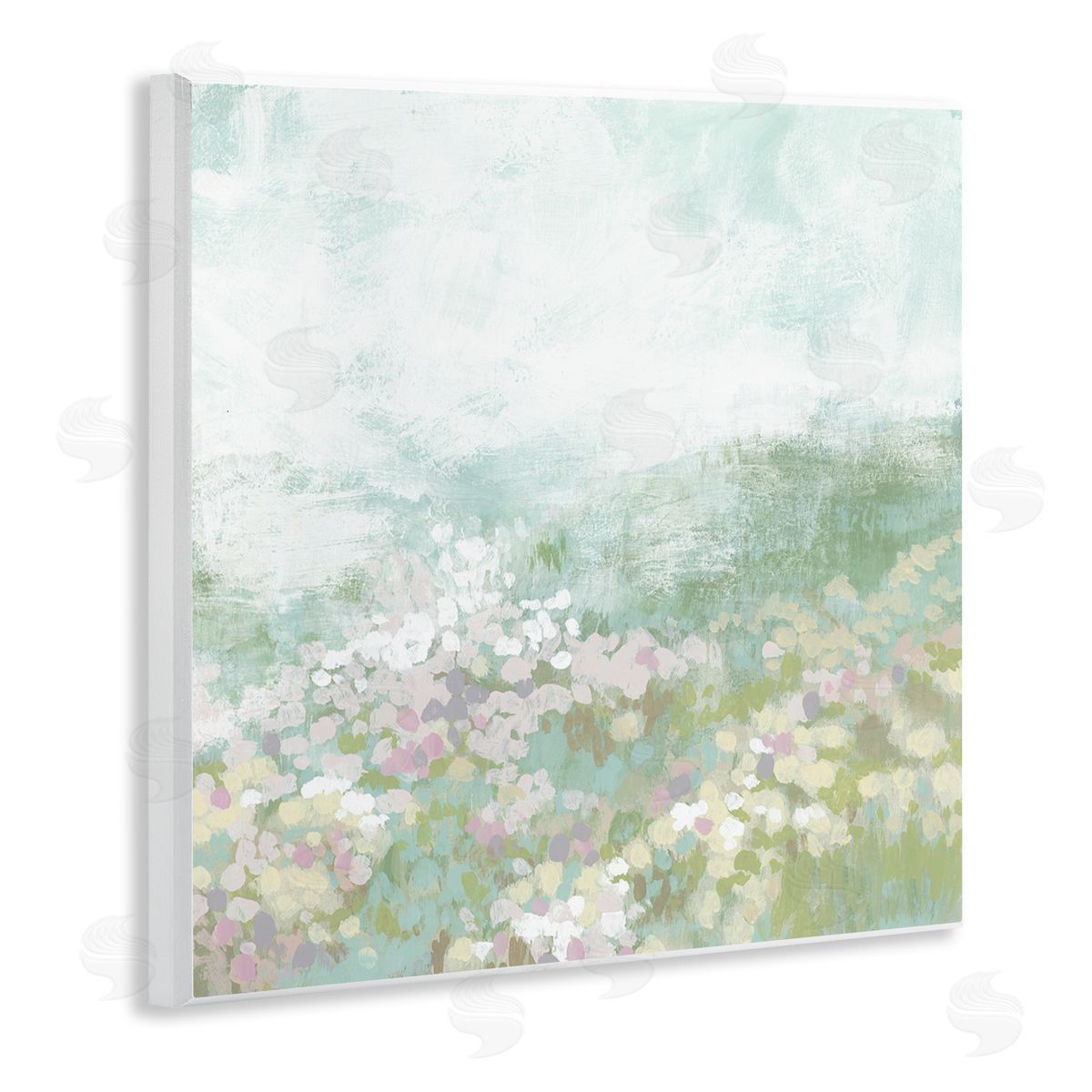 Rural Meadow Impression Wood Plaque Wall Art, Home Decor by June Erica Vess