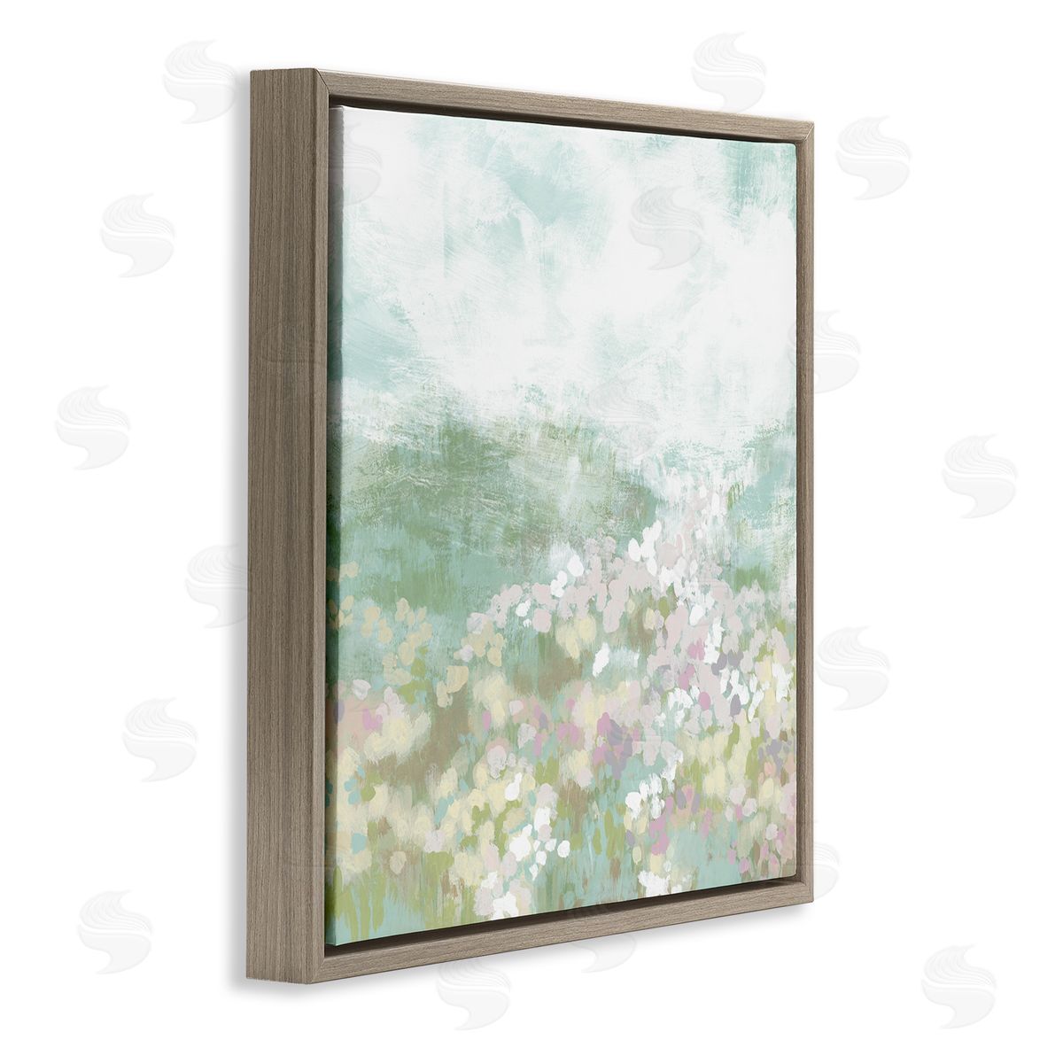 Rural Countryside Impression Brown Floating Frame Canvas Wall Art, Home Decor by June Erica Vess