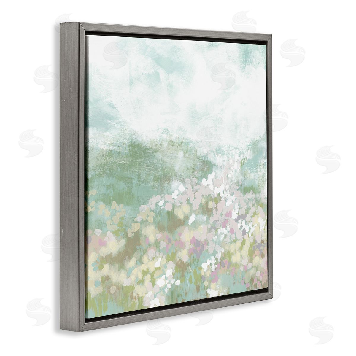 Rural Countryside Impression Grey Floating Frame Canvas Wall Art, Home Decor by June Erica Vess