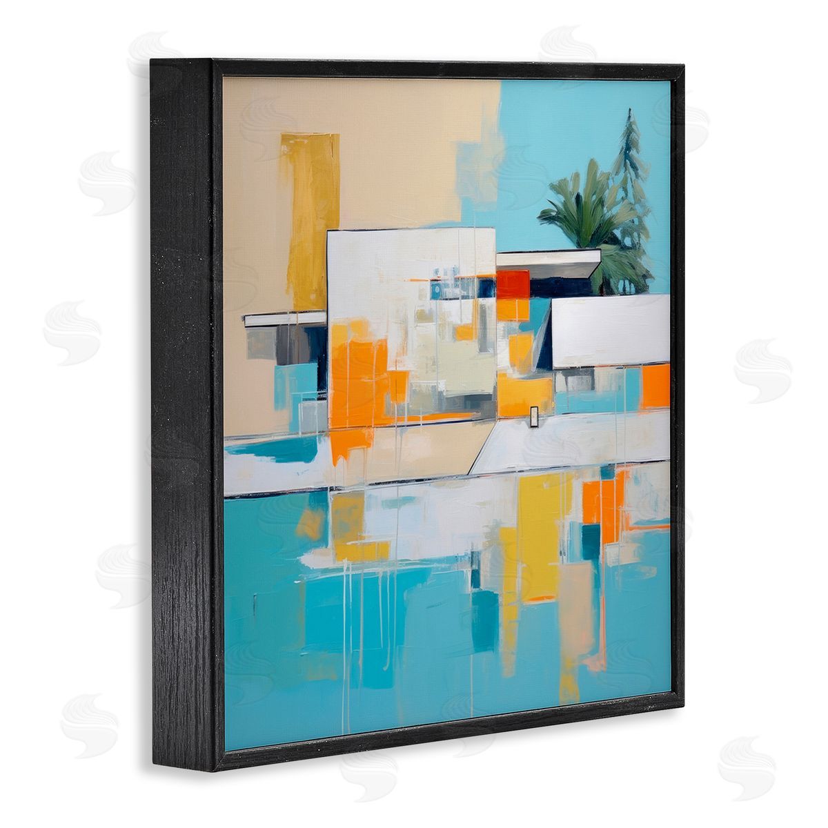 Tropical Abode Abstraction Black Frame Print Wall Art, Home Decor by Irena Orlov