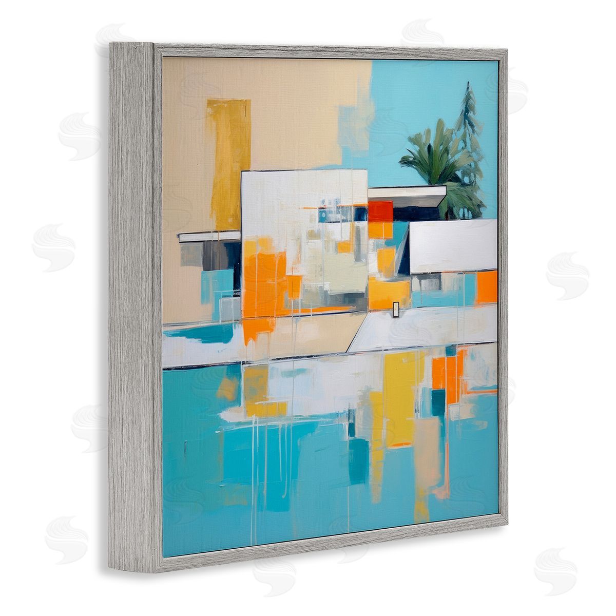Tropical Abode Abstraction Grey Frame Print Wall Art, Home Decor by Irena Orlov