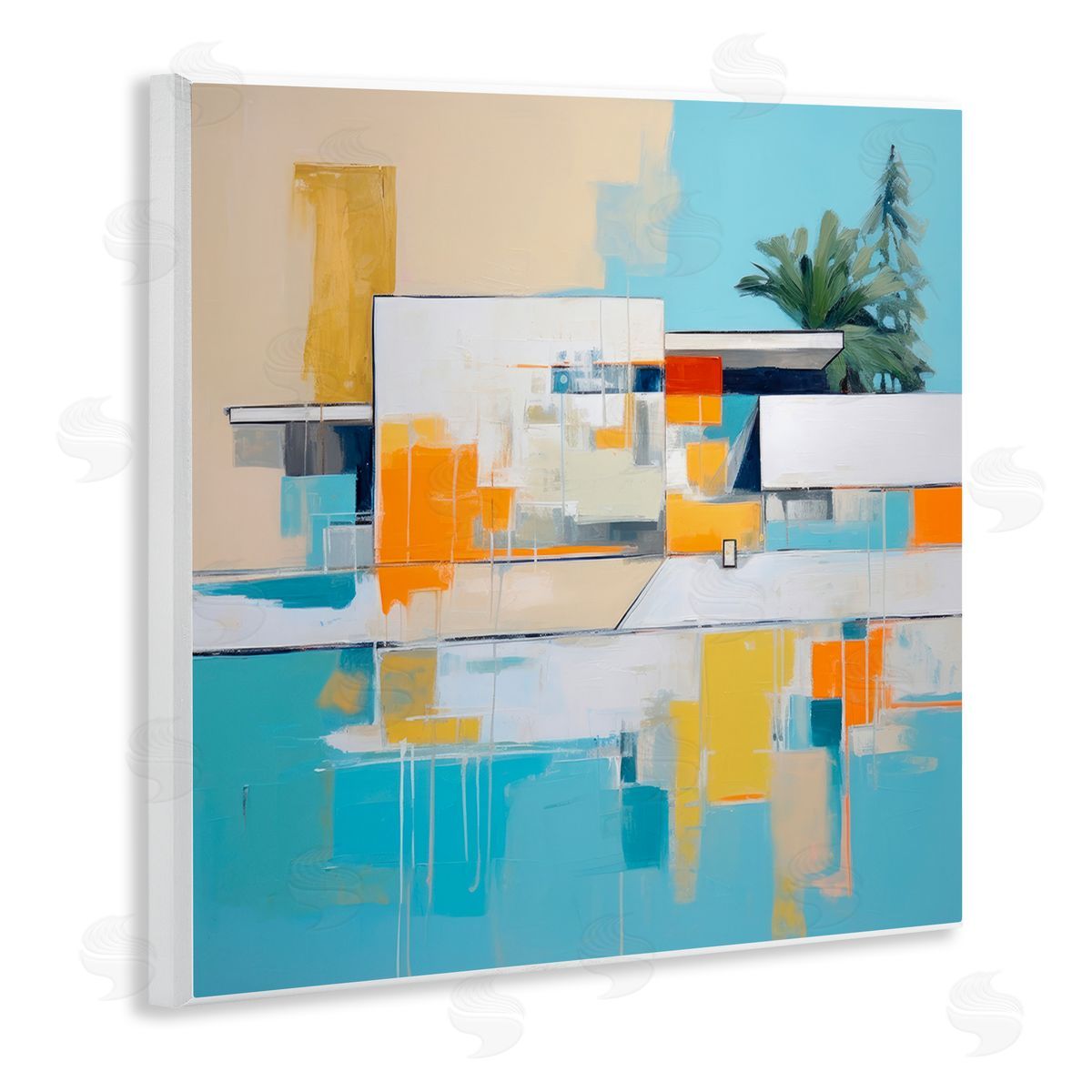 Tropical Abode Abstraction Wood Plaque Wall Art, Home Decor by Irena Orlov