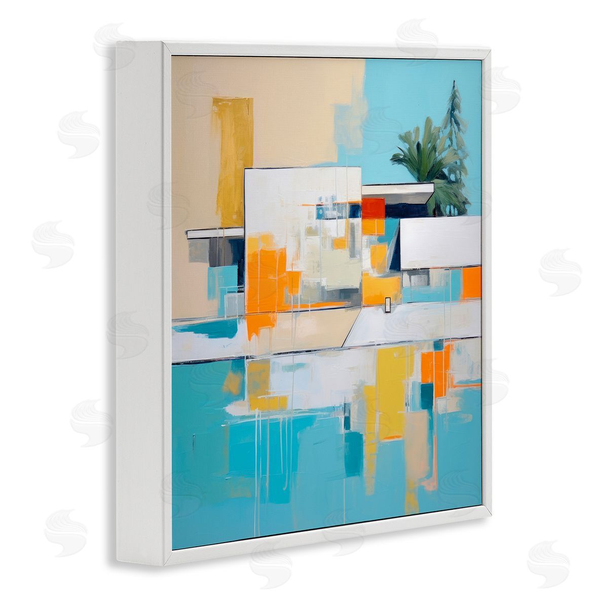 Tropical Abode Abstraction White Frame Print Wall Art, Home Decor by Irena Orlov