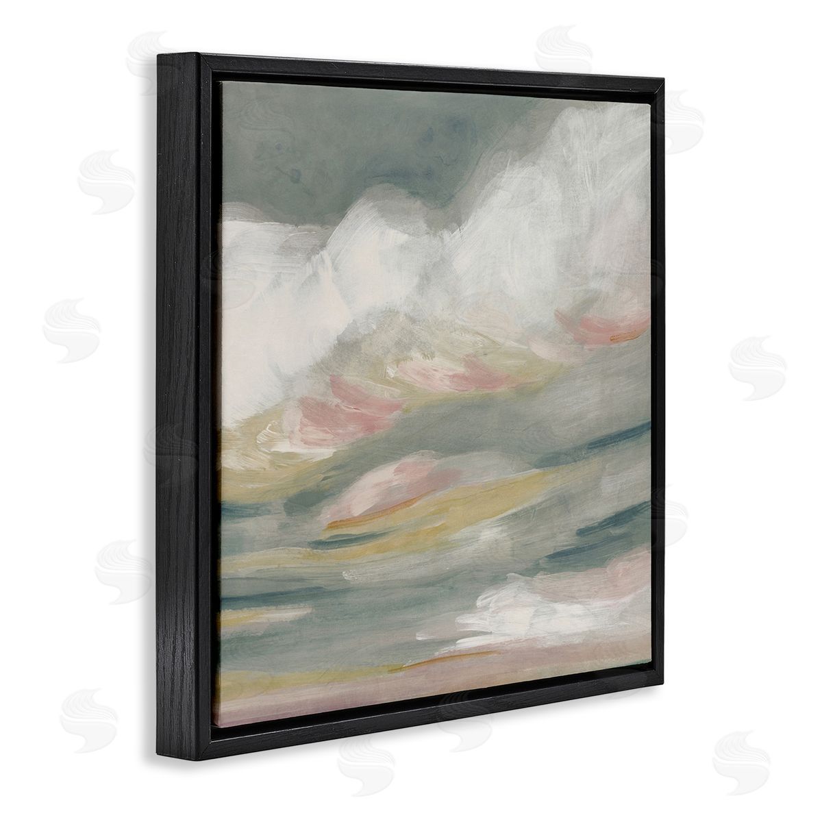 Storm Clouds Abstraction Black Floating Frame Canvas Wall Art, Home Decor by June Erica Vess