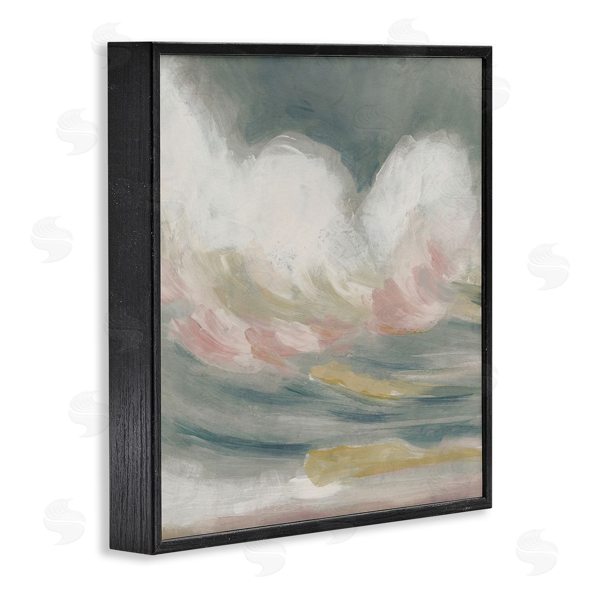 Stormy Rolling Waves Black Frame Print Wall Art, Home Decor by June Erica Vess