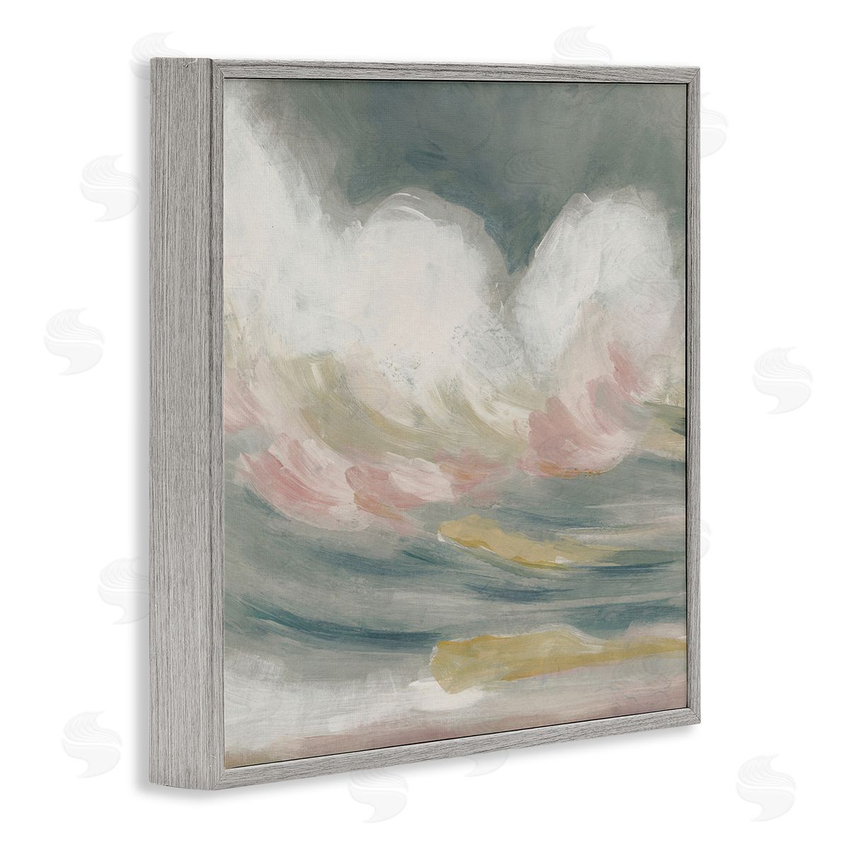 Stormy Rolling Waves Grey Frame Print Wall Art, Home Decor by June Erica Vess