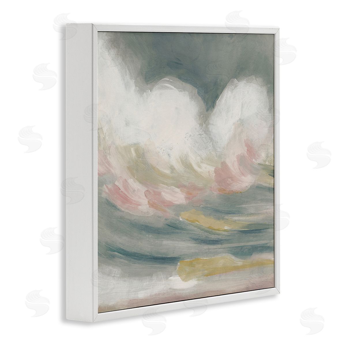 Stormy Rolling Waves White Frame Print Wall Art, Home Decor by June Erica Vess