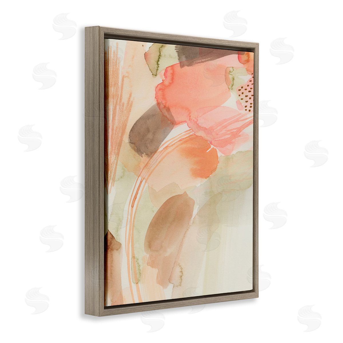 Grace Popp Pink & Beige Abstraction Brown Floating Frame Canvas Wall Art Print