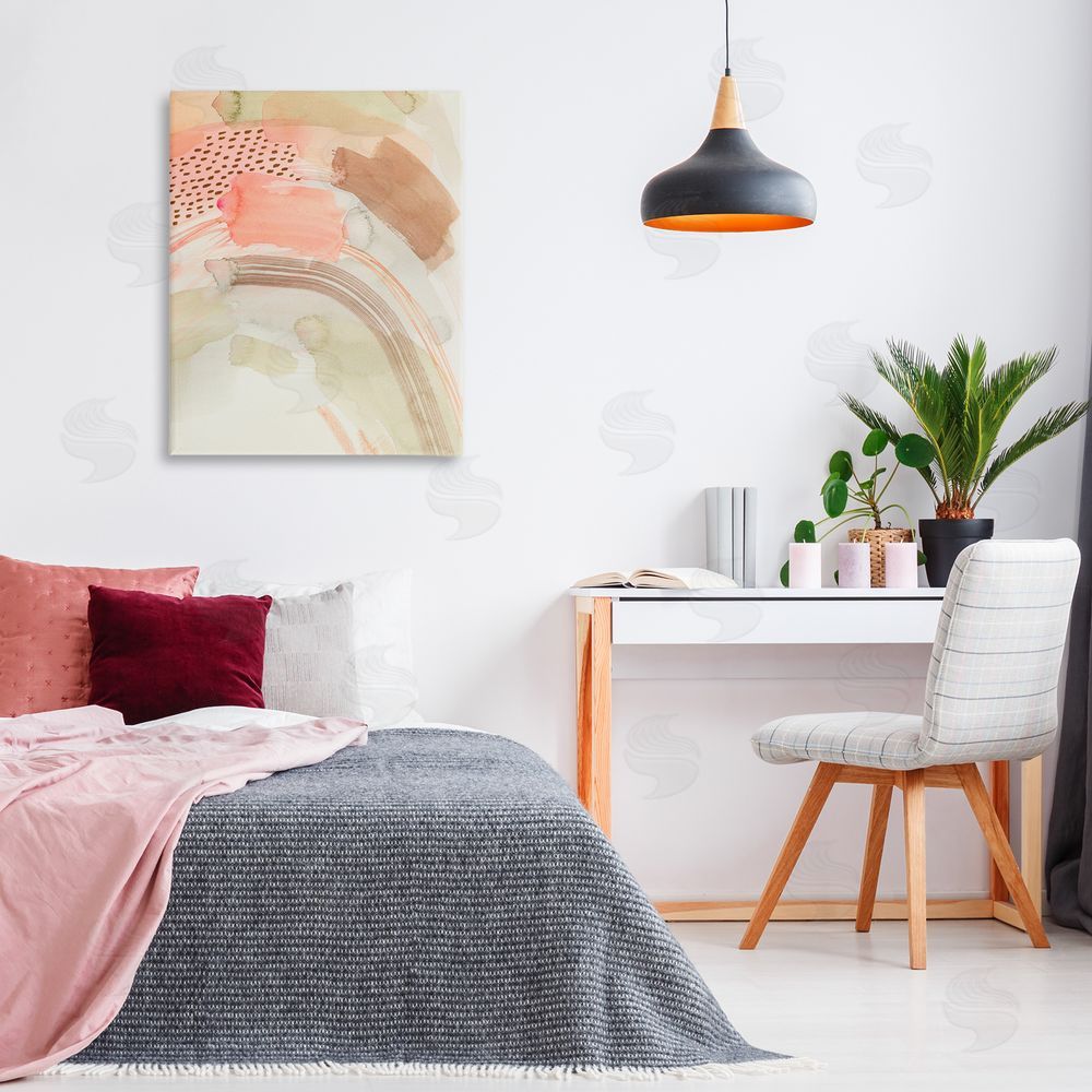 Grace Popp Funky Blush & Beige Abstract Canvas Wall Art Print in Room