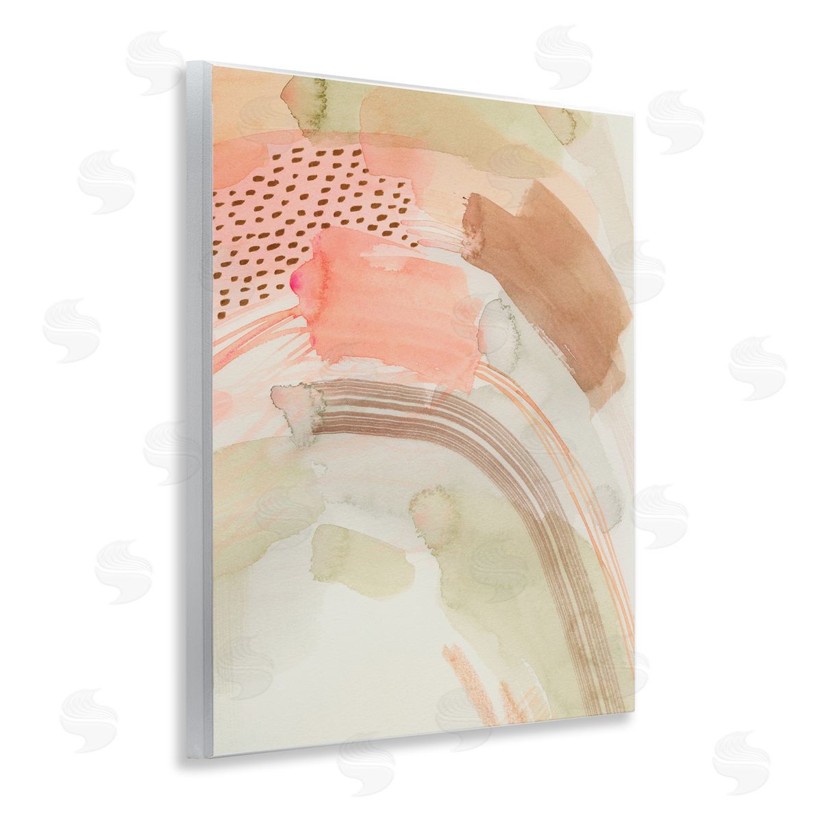 Grace Popp Funky Blush & Beige Abstract Wooden Wall Plaque Art Print