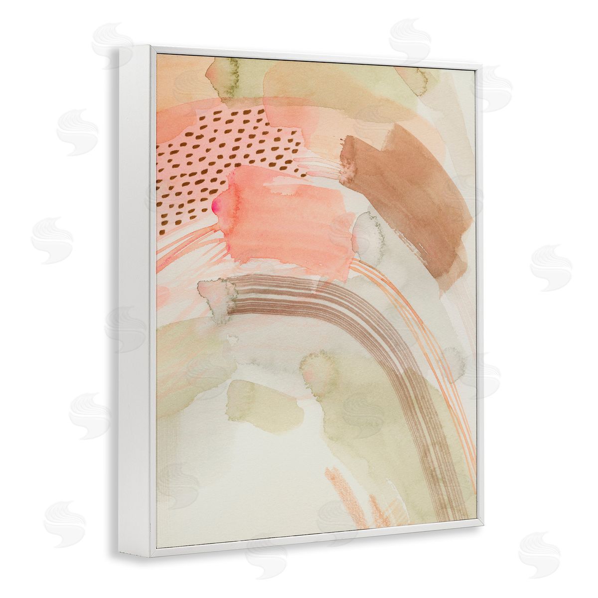 Grace Popp Funky Blush & Beige Abstract White Framed Giclee Wall Art Print