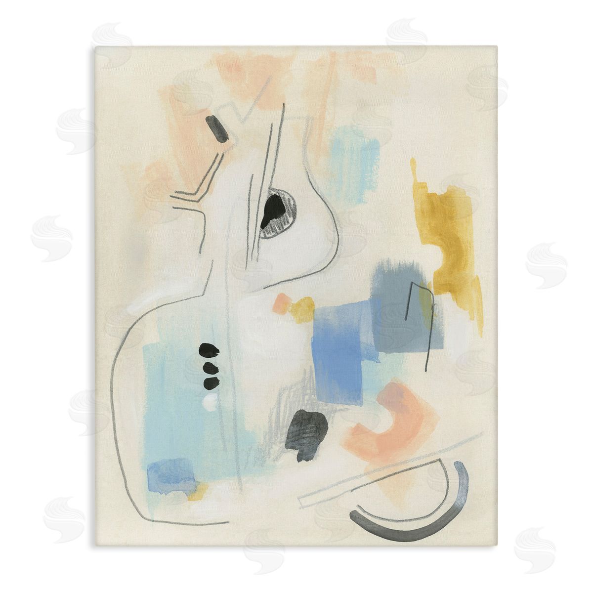 Funky Modern Pastel Abstraction Canvas Wall Art, Home Decor by June Erica Vess