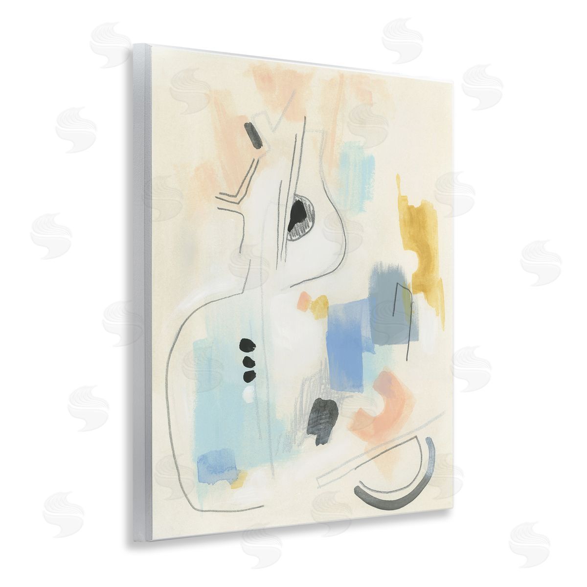 Funky Modern Pastel Abstraction Wood Plaque Wall Art, Home Decor by June Erica Vess