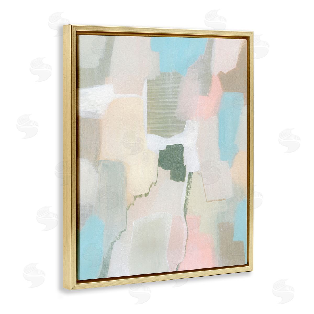 Grace Popp Soft Abstract Expression Gold Floating Frame Canvas Wall Art Print