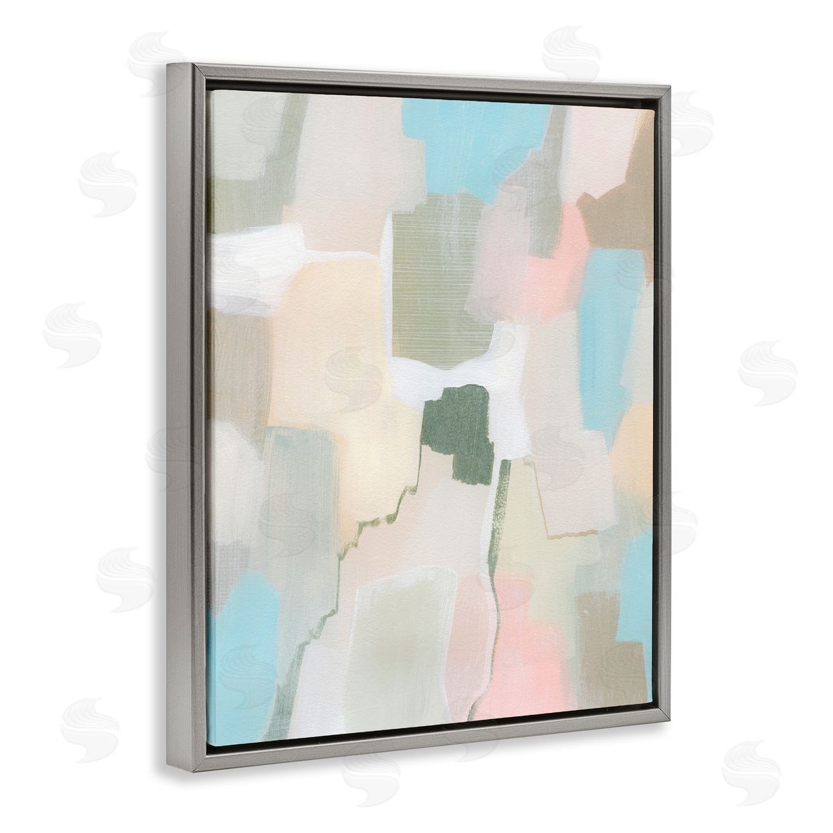 Grace Popp Soft Abstract Expression Gray Floating Frame Canvas Wall Art Print