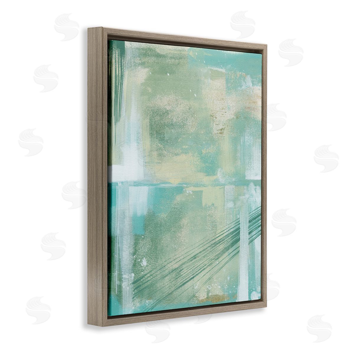 Grace Popp Green Industrial Abstraction Brown Floating Frame Canvas Wall Art Print