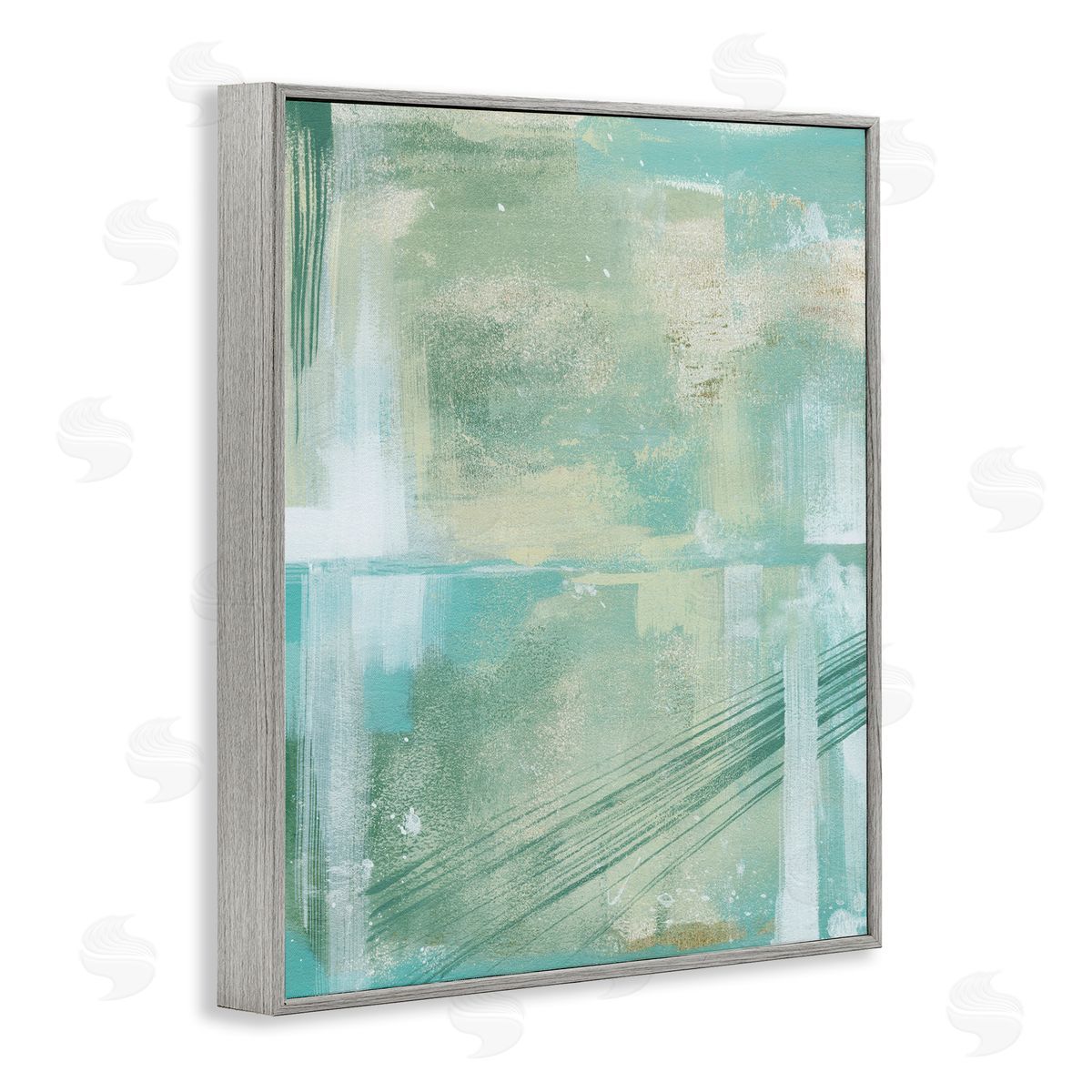 Grace Popp Green Industrial Abstraction Gray Framed Giclee Wall Art Print