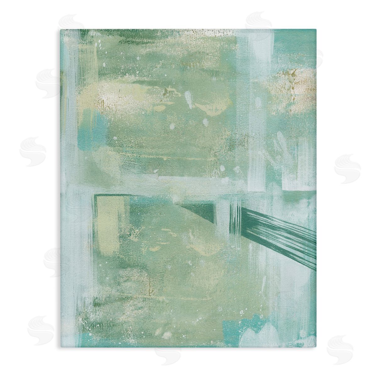 Green Weathered Abstract Canvas Wall Art, Home Decor by Grace Popp