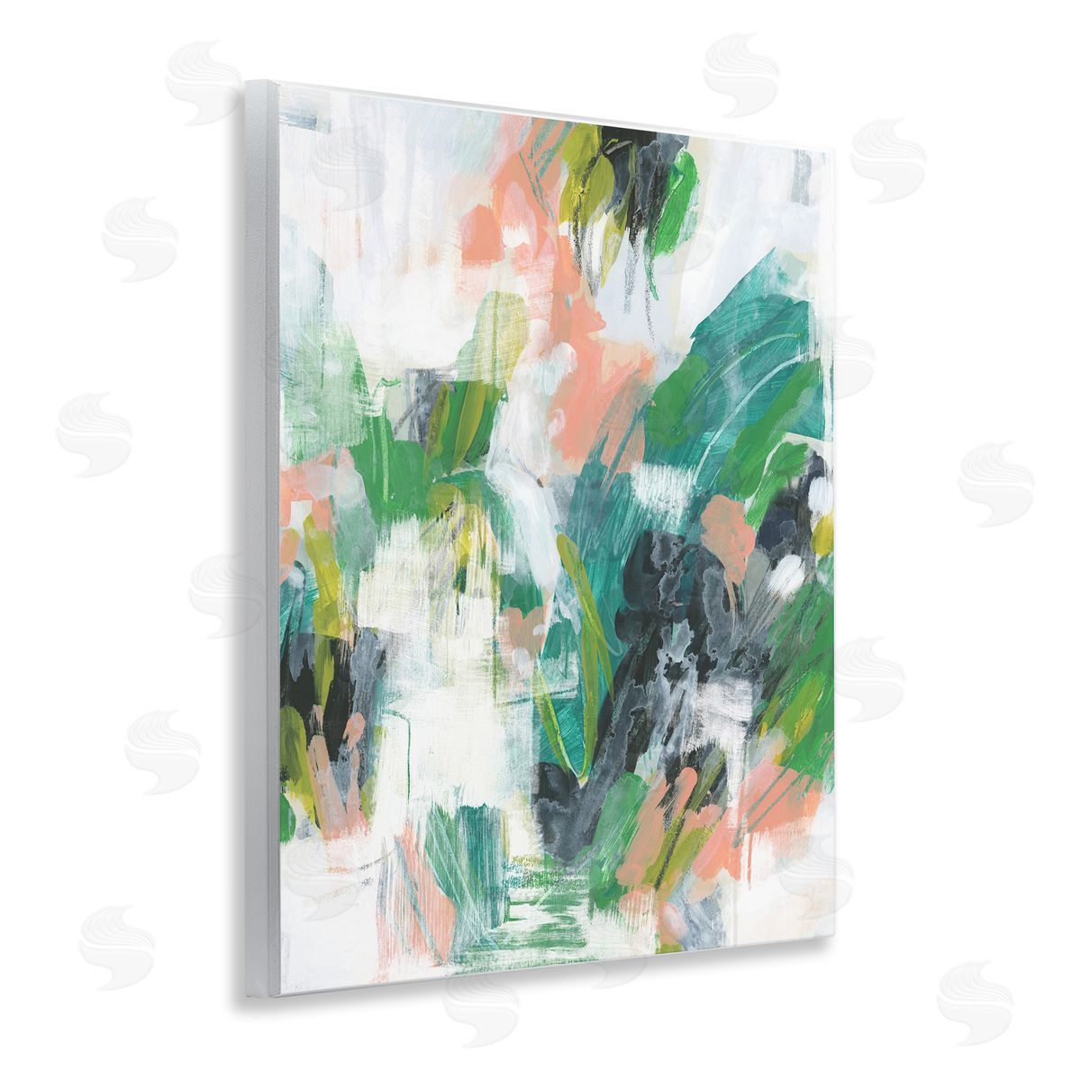Chaotic Green Paint Strokes Wood Plaque Wall Art, Home Decor by June Erica Vess